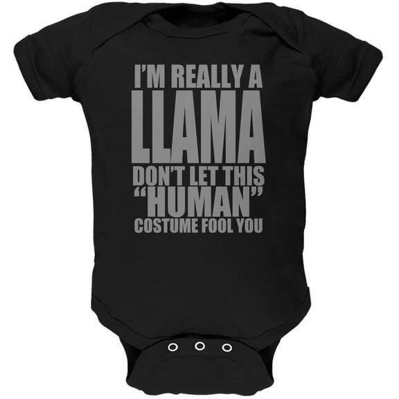 Halloween Human Llama Costume Soft Baby One Piece Black 9-12 M