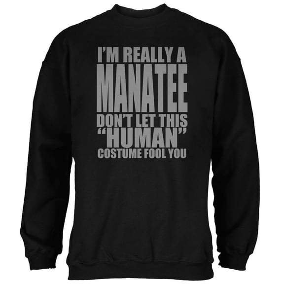 Halloween Human Manatee Costume Mens Sweatshirt Black 2XL