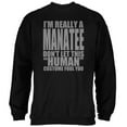 thumbnail image 1 of Halloween Human Manatee Costume Mens Sweatshirt Black LG, 1 of 1
