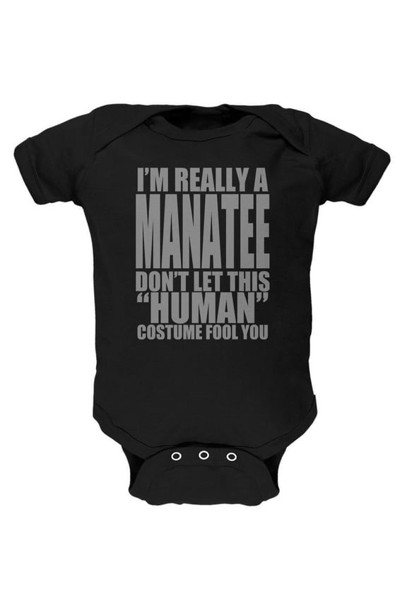 Halloween Human Manatee Costume Soft Baby One Piece Black 9-12 M