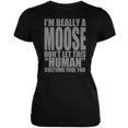 thumbnail image 1 of Halloween Human Moose Costume Black Juniors Soft T-Shirt - Large, 1 of 1