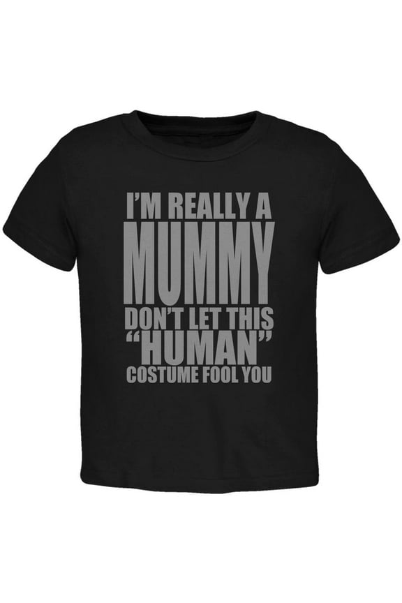 Halloween Human Mummy Costume Toddler T Shirt Black 4T