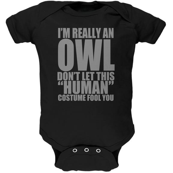 Halloween Human Owl Costume Black Soft Baby One Piece
