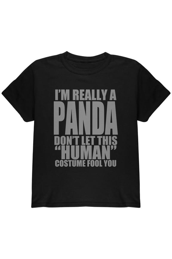 Human Panda Costume Youth T Shirt Black YMD