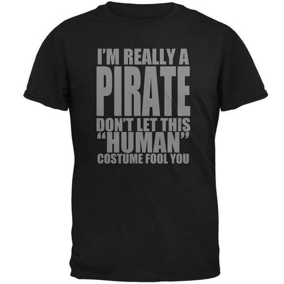 Halloween Human Pirate Costume Mens T Shirt Black 2XL