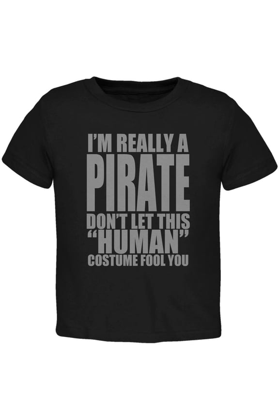 Halloween Human Pirate Costume Toddler T Shirt Black 4T