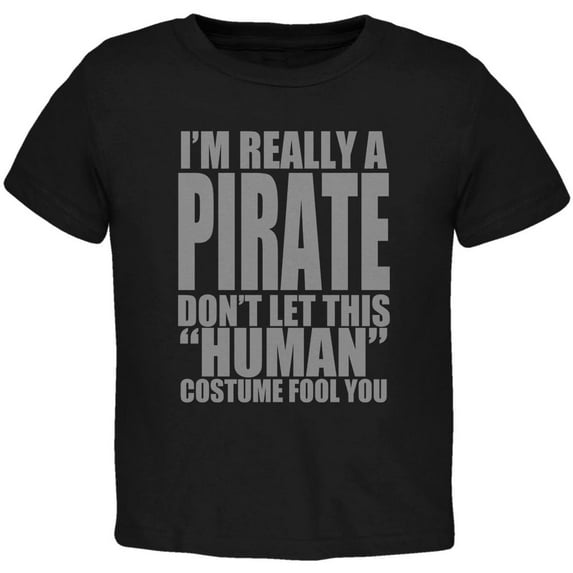 Halloween Human Pirate Costume Toddler T Shirt Black Toddler Size 5/6