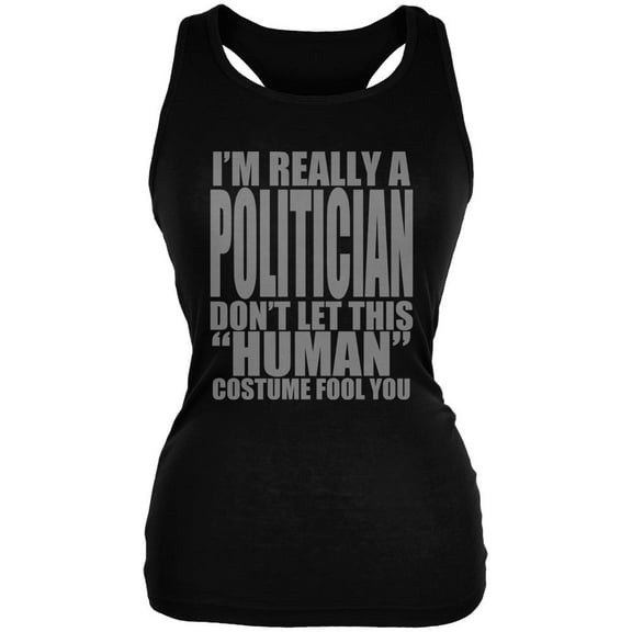 Halloween Human Politician Costume Juniors Soft Tank Top Black LG