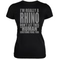 thumbnail image 1 of Halloween Human Rhino Costume Juniors Soft T Shirt Black SM, 1 of 1