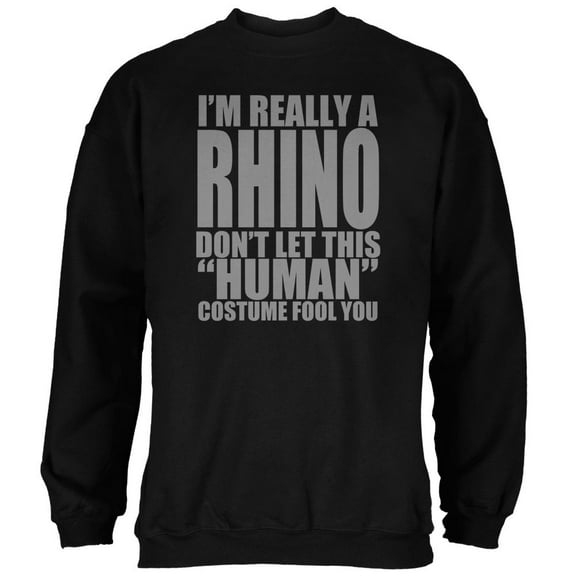 Halloween Human Rhino Costume Mens Sweatshirt Black SM