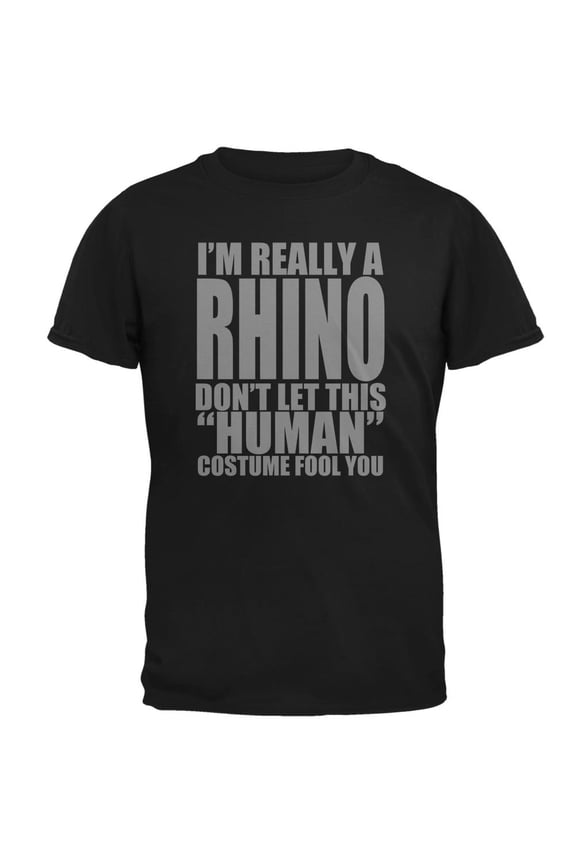 Halloween Human Rhino Costume Mens T Shirt Black 2XL