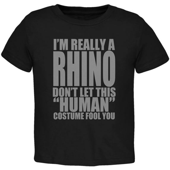 Halloween Human Rhino Costume Toddler T Shirt Black 4T