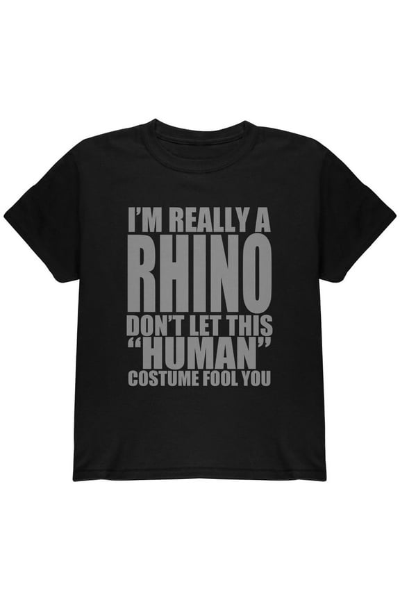 Human Rhino Costume Youth T Shirt Black YMD