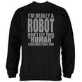 thumbnail image 1 of Halloween Human Robot Costume Mens Sweatshirt Black LG, 1 of 1