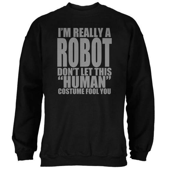 Halloween Human Robot Costume Mens Sweatshirt Black LG