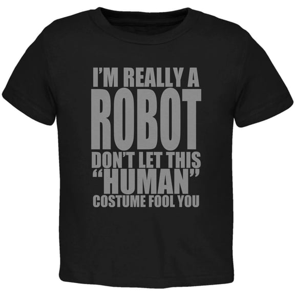 Halloween Human Robot Costume Toddler T Shirt Black 2T