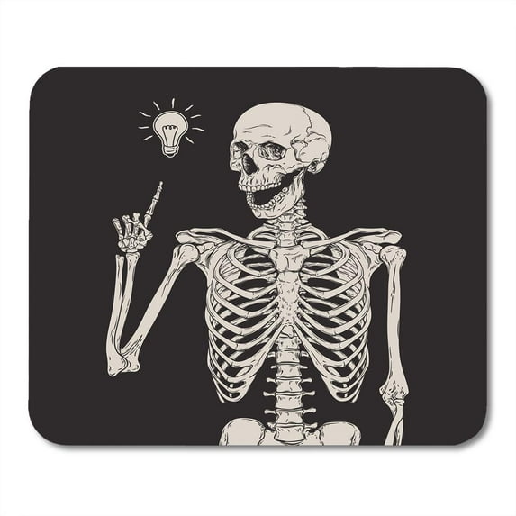 Halloween Human Skeleton Has Idea Over Zombie Skull Vintage Etching Mousepad Mouse Pad Mouse Mat 9x10 inch
