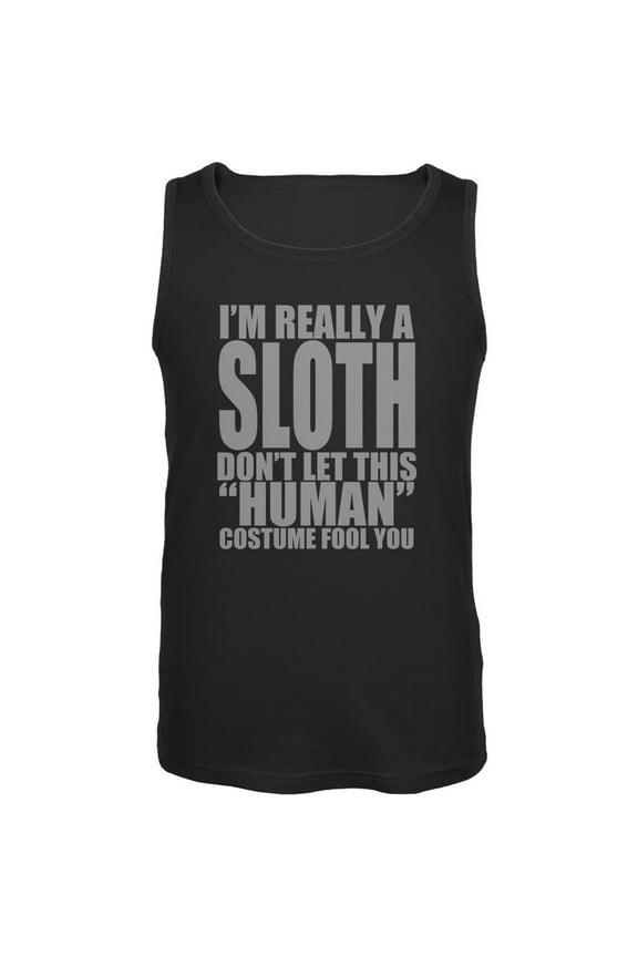Halloween Human Sloth Costume Mens Tank Top Black 2XL