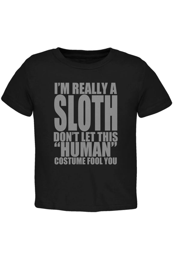 Halloween Human Sloth Costume Toddler T Shirt Black 3T
