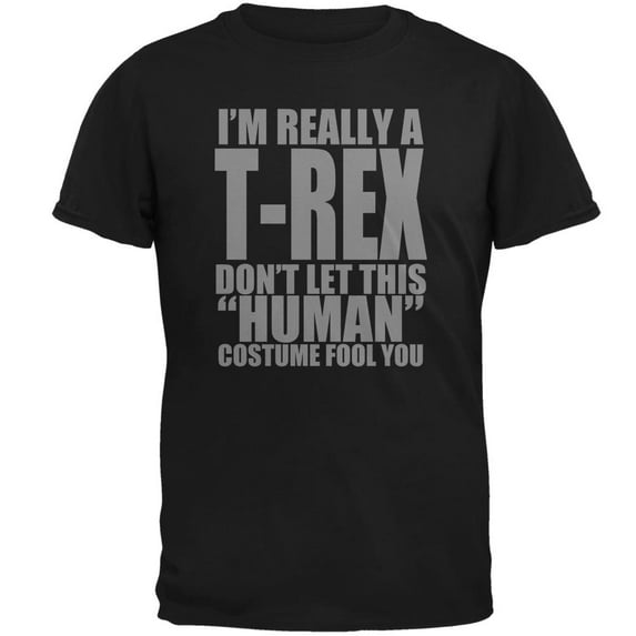 Halloween Human T-Rex Costume Mens T Shirt Black LG