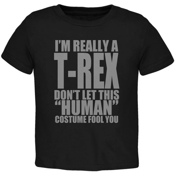 Halloween Human T-Rex Costume Toddler T Shirt Black 2T