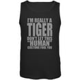 thumbnail image 1 of Halloween Human Tiger Costume Mens Tank Top Black SM, 1 of 1