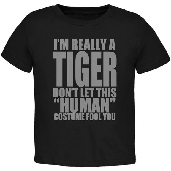Halloween Human Tiger Costume Toddler T Shirt Black 2T
