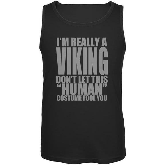 Halloween Human Viking Costume Mens Tank Top Black SM