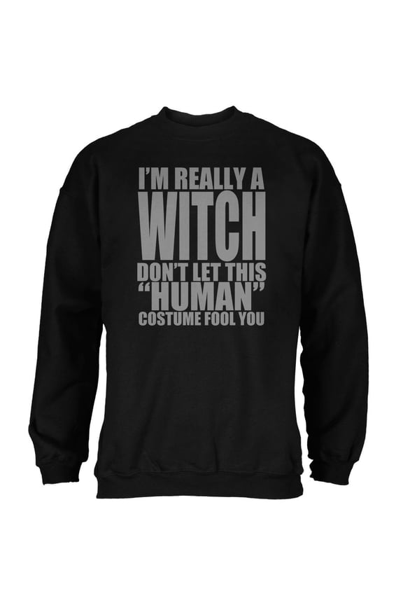 Halloween Human Witch Costume Mens Sweatshirt Black SM
