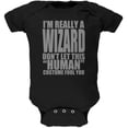 thumbnail image 1 of Halloween Human Wizard Costume Soft Baby One Piece Black 9-12 M, 1 of 1