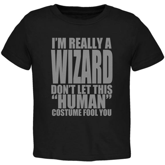 Halloween Human Wizard Costume Toddler T Shirt Black 4T