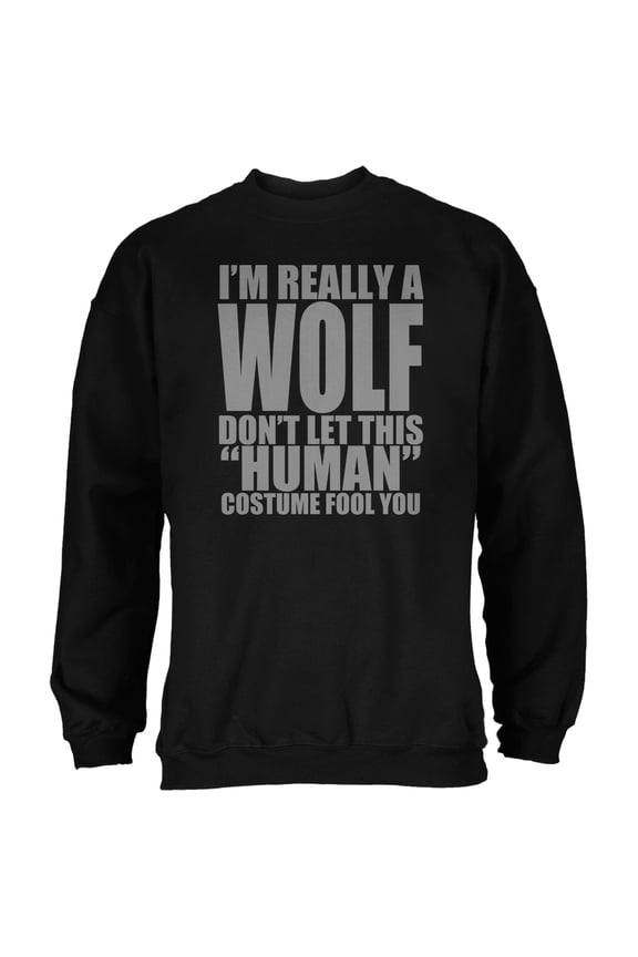 Halloween Human Wolf Costume Black Adult Sweatshirt