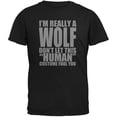 thumbnail image 1 of Halloween Human Wolf Costume Black Youth T-Shirt - Small(6/8), 1 of 1