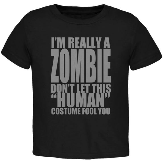 Halloween Human Zombie Costume Toddler T Shirt Black 3T