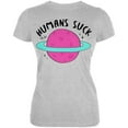 thumbnail image 1 of Halloween Humans Suck Black Text Juniors Soft T Shirt Heather MD, 1 of 2