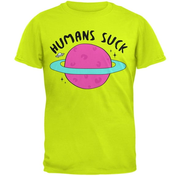 Halloween Humans Suck Black Text Mens T Shirt