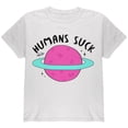 thumbnail image 1 of Halloween Humans Suck Black Text Youth T Shirt White Youth X-SM, 1 of 2