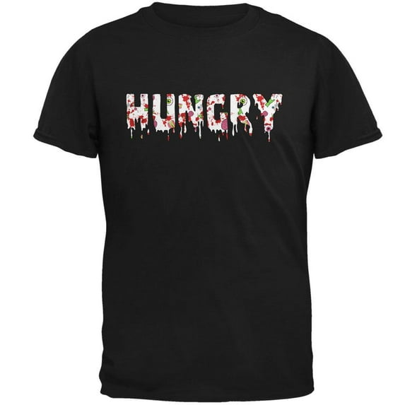 Halloween Hungry Zombie Pattern Mens T Shirt Black 3X-LG