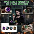 thumbnail image 1 of Halloween Hyper-Realistic Eyeballs Horror Prop, Lifelike Bloodshot Fake Eyeballs with Stand, Scary Spooky Eye Ornament for Haunted House Halloween Party Tabletop Shelf Indoor Outdoor Decor-Purple/9mm, 1 of 8