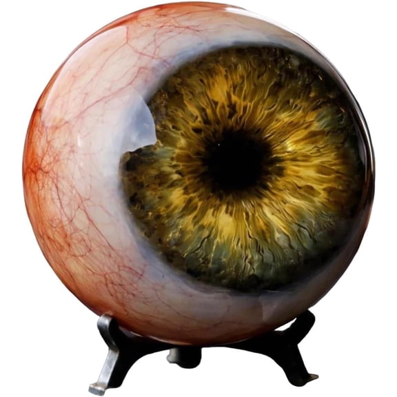 Halloween Hyper-Realistic Monster Eye Decor, Scary Realistic Eyeball Ornament, Creepy Gothic Horror Figurine for Desk Bookshelf, Unique for Horror Fans Dark Fantasy Collectible