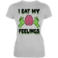 thumbnail image 1 of Halloween I Eat My Feelings Zombie Brain Juniors Soft T Shirt Heather SM, 1 of 1