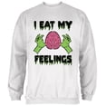 thumbnail image 1 of Halloween I Eat My Feelings Zombie Brain Mens Sweatshirt White MD, 1 of 2