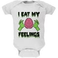 thumbnail image 1 of Halloween I Eat My Feelings Zombie Brain Soft Baby One Piece White 18 Month, 1 of 1