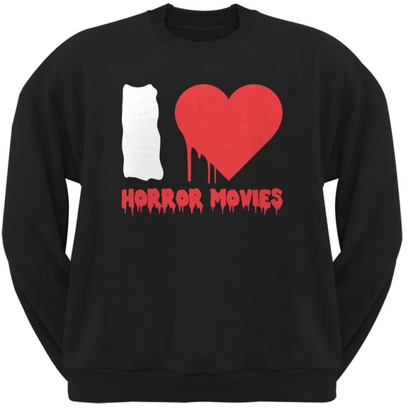 Halloween I Heart Horror Movies Black Adult Sweatshirt - Large
