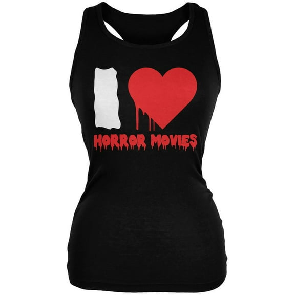 Halloween I Heart Horror Movies Black Juniors Soft Tank Top - Small