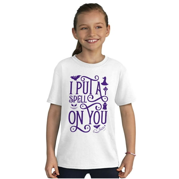 Halloween I Put A Spell On You Witch Girls Kids T Shirt Tees Teen Brisco Brands S
