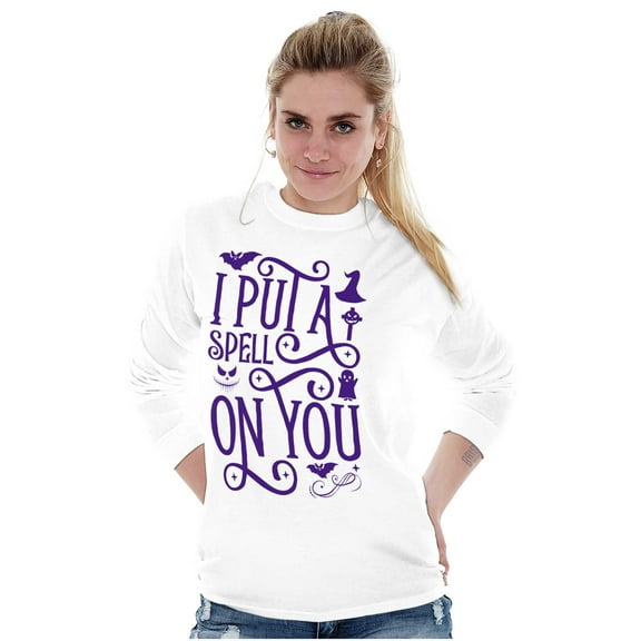 Halloween I Put A Spell On You Witch Women's Long Sleeve T Shirt Brisco Brands S