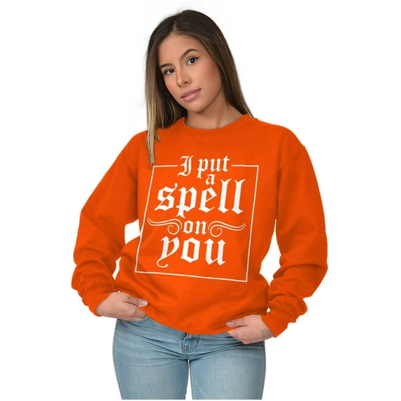 Halloween I Put A Spell On You Women Plus Size Crewneck Sweatshirt Brisco Brands 4X