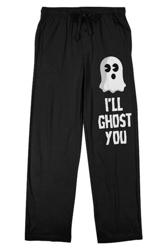 Halloween I'll Ghost You Men's Black Sleep Pants-Medium