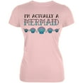 thumbnail image 1 of Halloween I'm Actually a Mermaid Juniors Soft T Shirt Blush Pink 2XL, 1 of 2